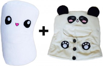 Marshmallow Smiley Kissen Panda Hoodie Nemu Neko Plschtier Shop