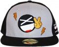 Moody Smiley Fitted Cap - Vorderseite - Bestickt Baseball Cap M�tze Hut