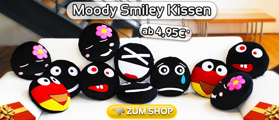 Zum Geschenke Shop - Moody Smiley Kissen