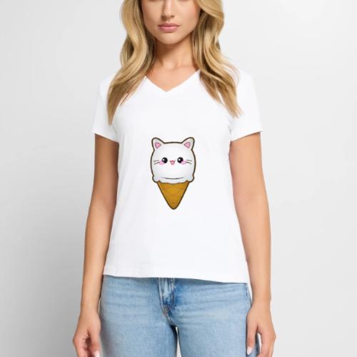 Ice Cream Cat Eiscreme Eis Katze Vanille Eiskugel