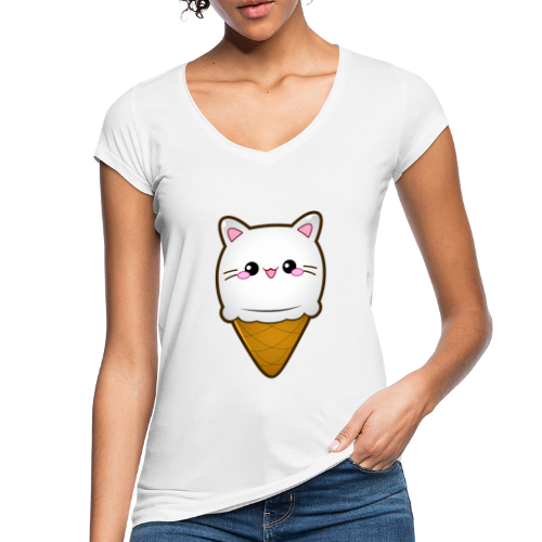 Ice Cream Cat Eiscreme Eis Katze Vanille Eiskugel