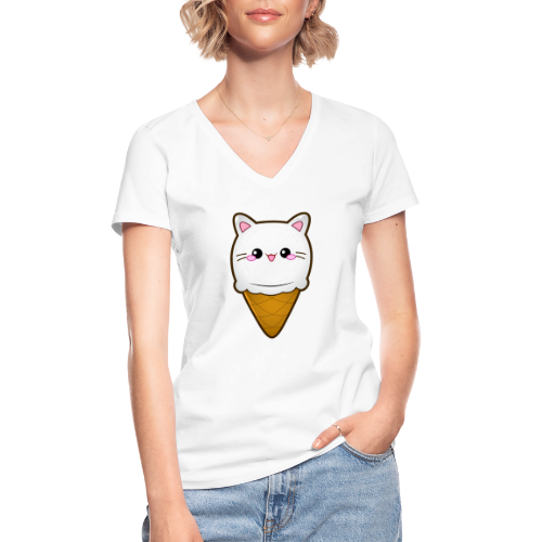 Ice Cream Cat Eiscreme Eis Katze Vanille Eiskugel