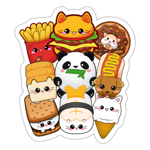 moodrush Design Kawaii Cat Fast Food Print