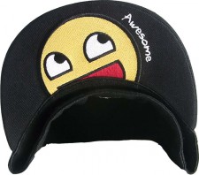 Schirm Unterseite Awesome Smiley Cap bestickt Kappe Mtze 