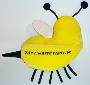 Dirty White Paint Jürgen Disterer Biene Kissen Merchandise Shop Ich bin eine Biene Video Sticker