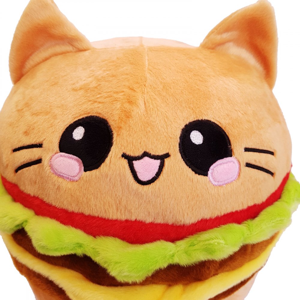 Burger Cat Kissen Emoticon Cheeseburger Katze