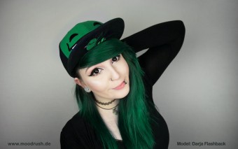 Cute Scene Girl Cap Green Hair Cannabiene