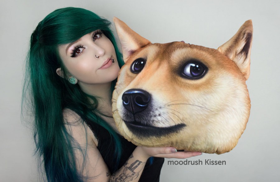 Doge Meme Kissen Cute Girl Much Wow Scene