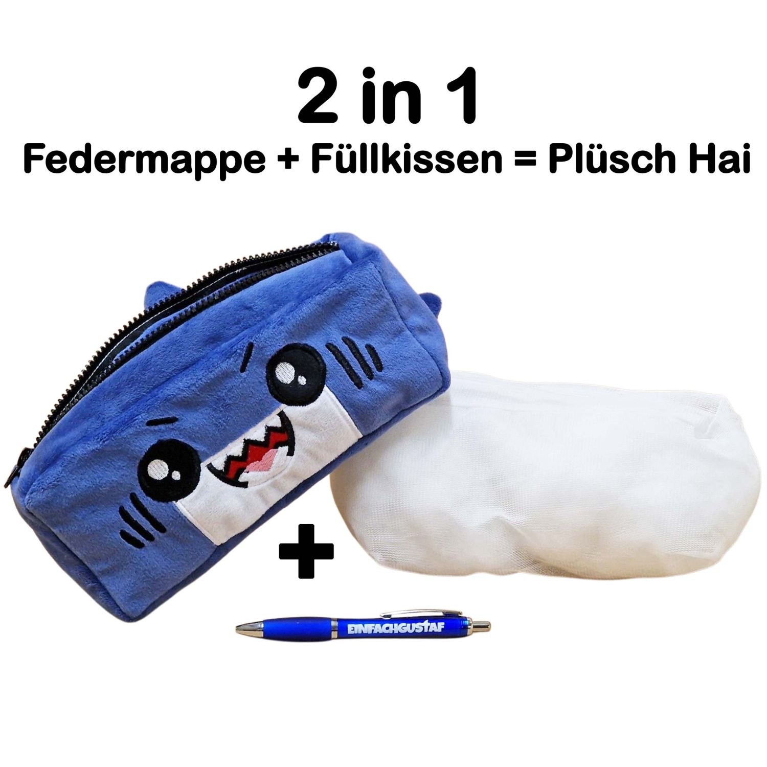 Einfach Gustaf Federmappe Haiko Pluesch Kissen Shop Hai