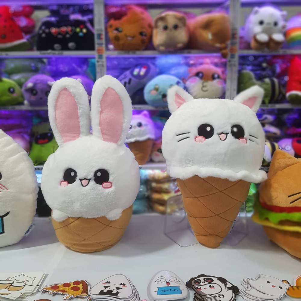 Eiscreme Kissen Kuscheltier Hase Katze