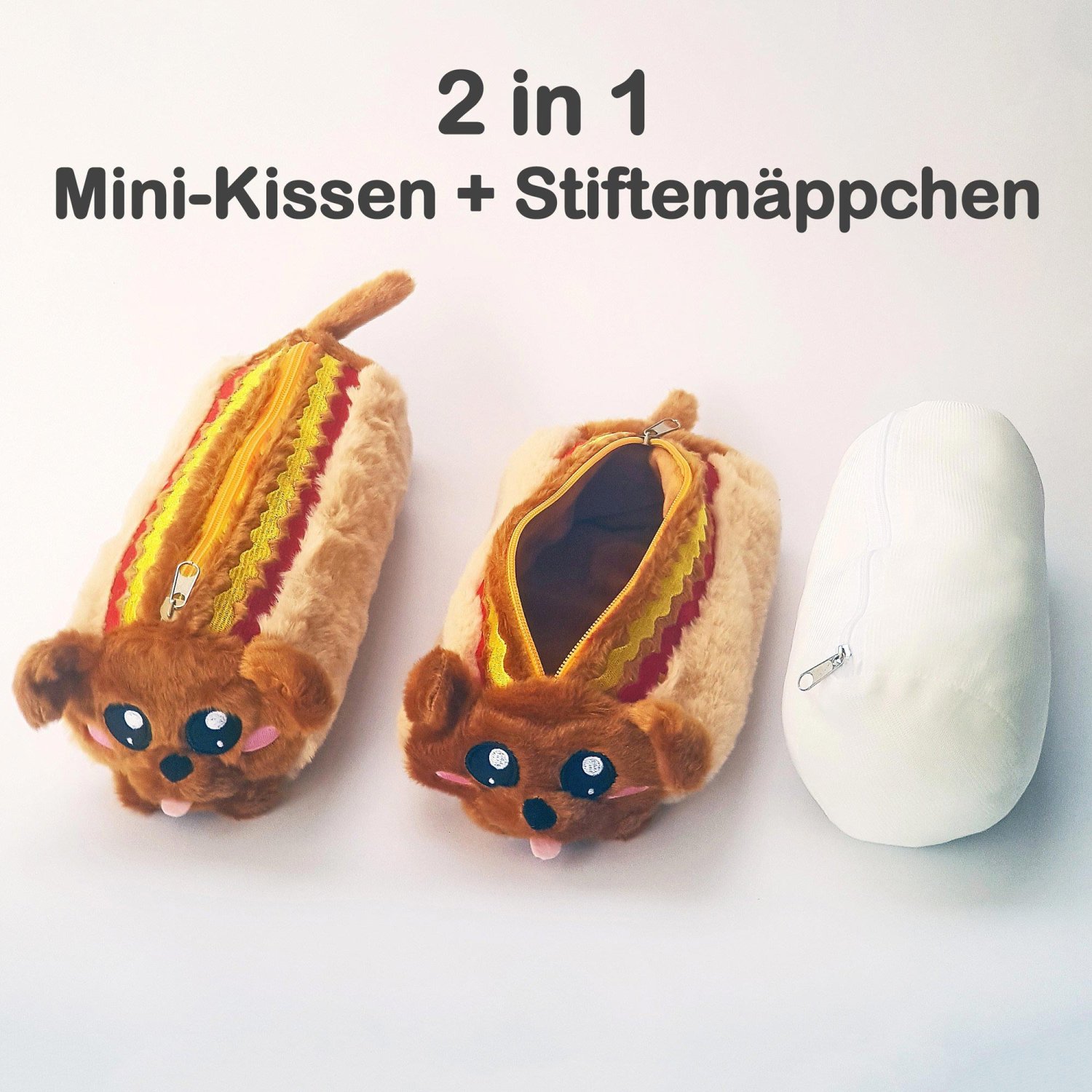 Hotdog Pluesch Stifte Maeppchen Federmaeppchen LeKoopa Hund