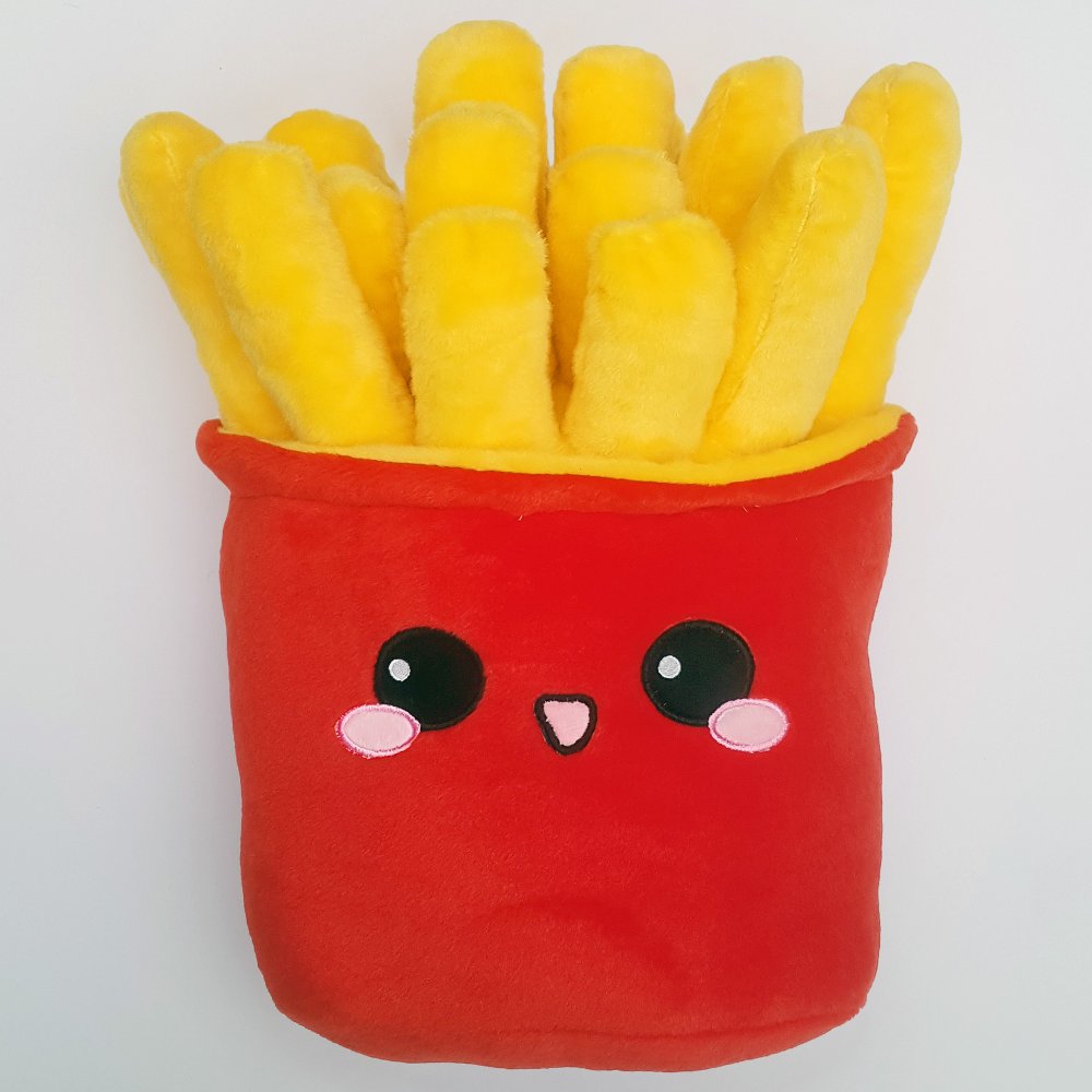 Pommes Kissen FastFood Emoticon Kuscheltier Pluesch Fritten Fries