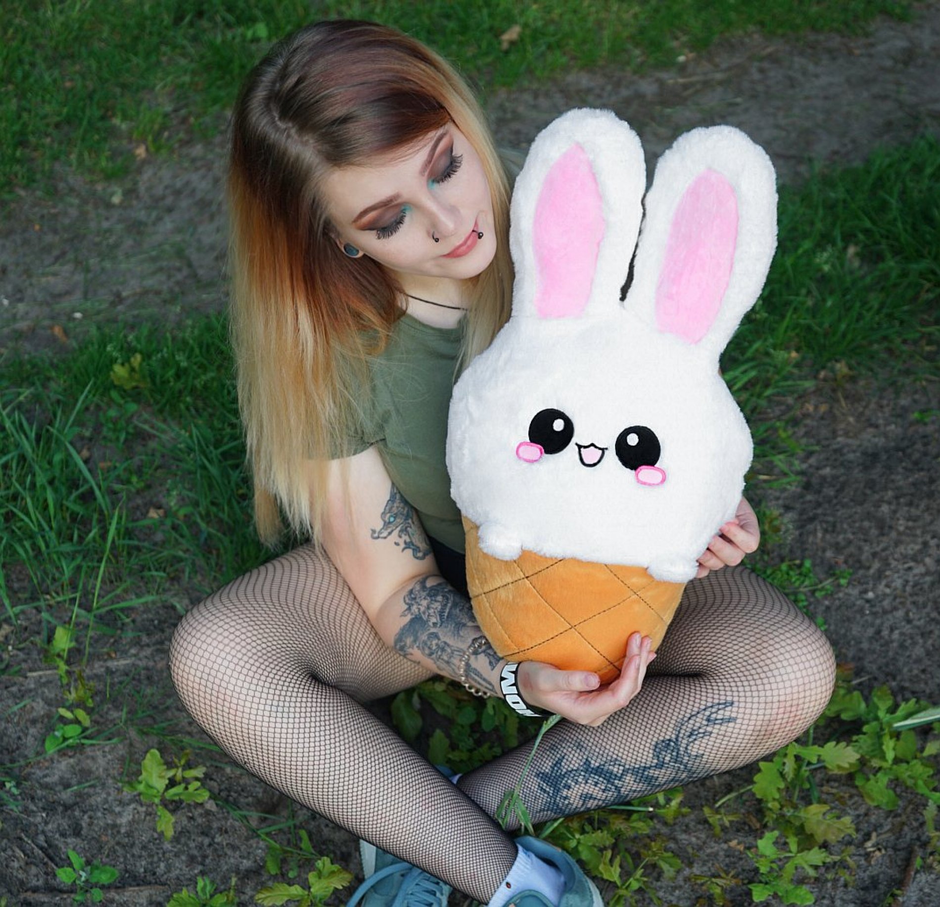Eiscreme Hase Kissen Ice Cream Bunny