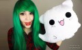 ghost cat kissen cute scene girl green gruene haare hair colored