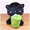 Matcha Pluesch Black Cat Bubble Tea Stofftier