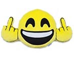 Happy Fuck You Mittelfinger Smiley Kissen Kiss Emoticon Chat Mobile Messenger Plsch