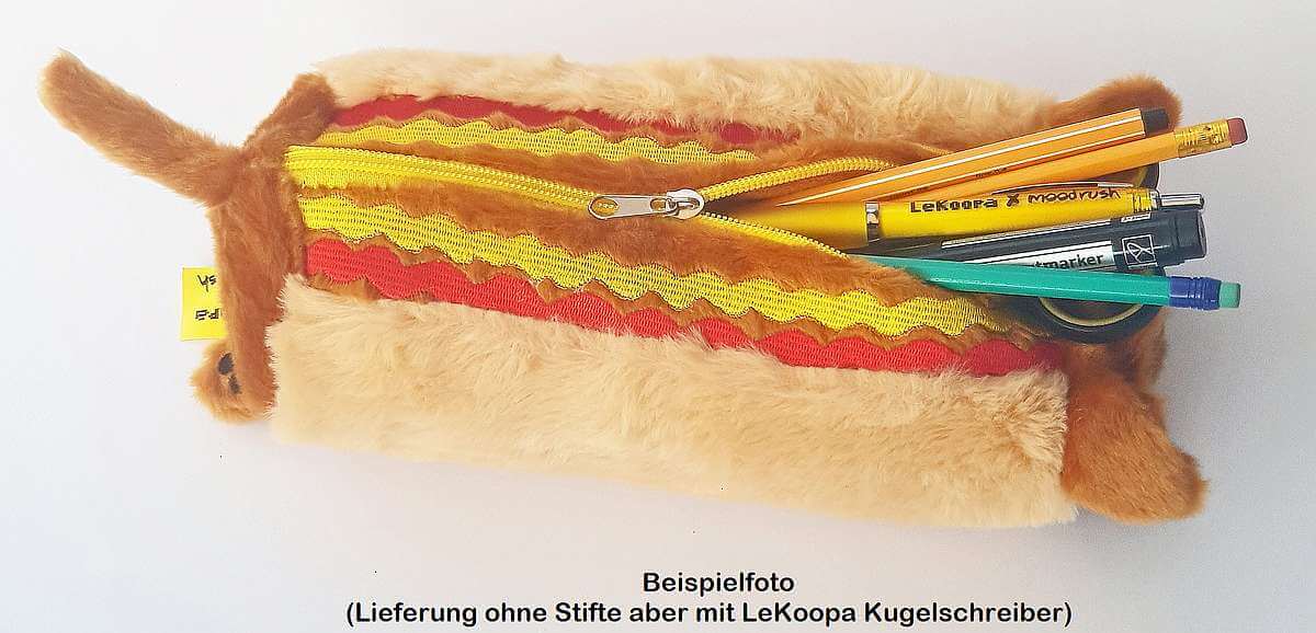 LeKoopa Hot Dog Mini Kuscheltier Federmppchen Schulbedarf