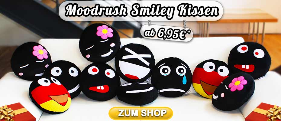 Zum Geschenke Shop - moodrush Smiley Kissen